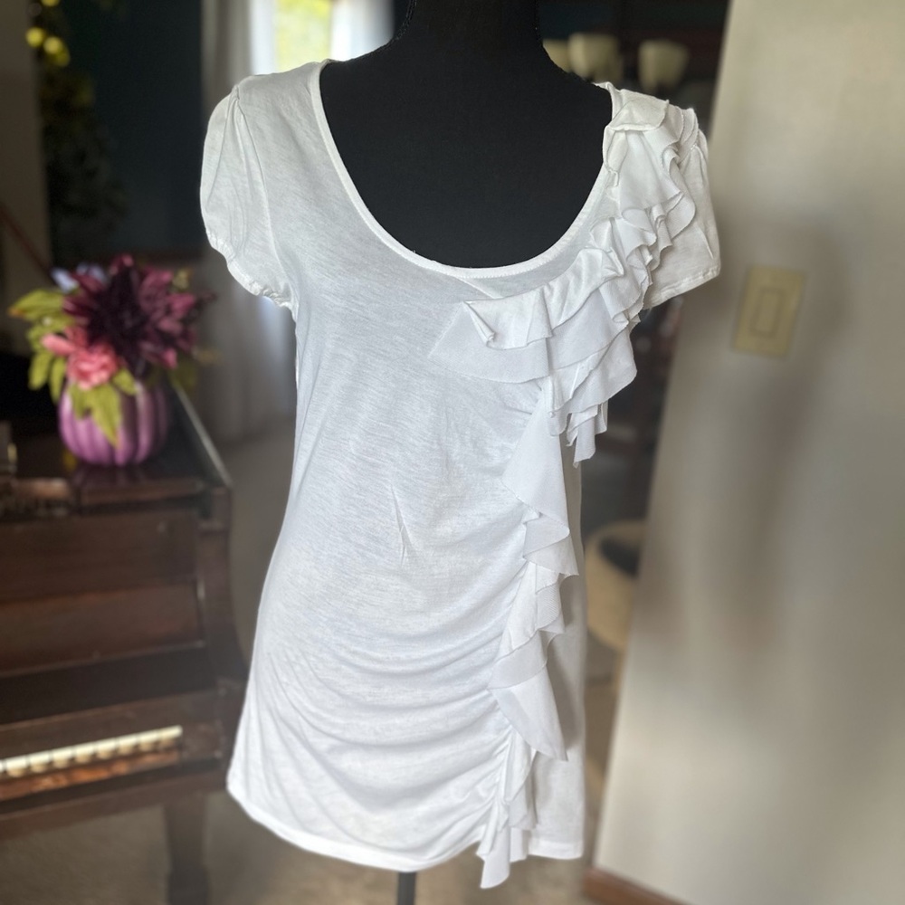 INC ruffled T-shirt.